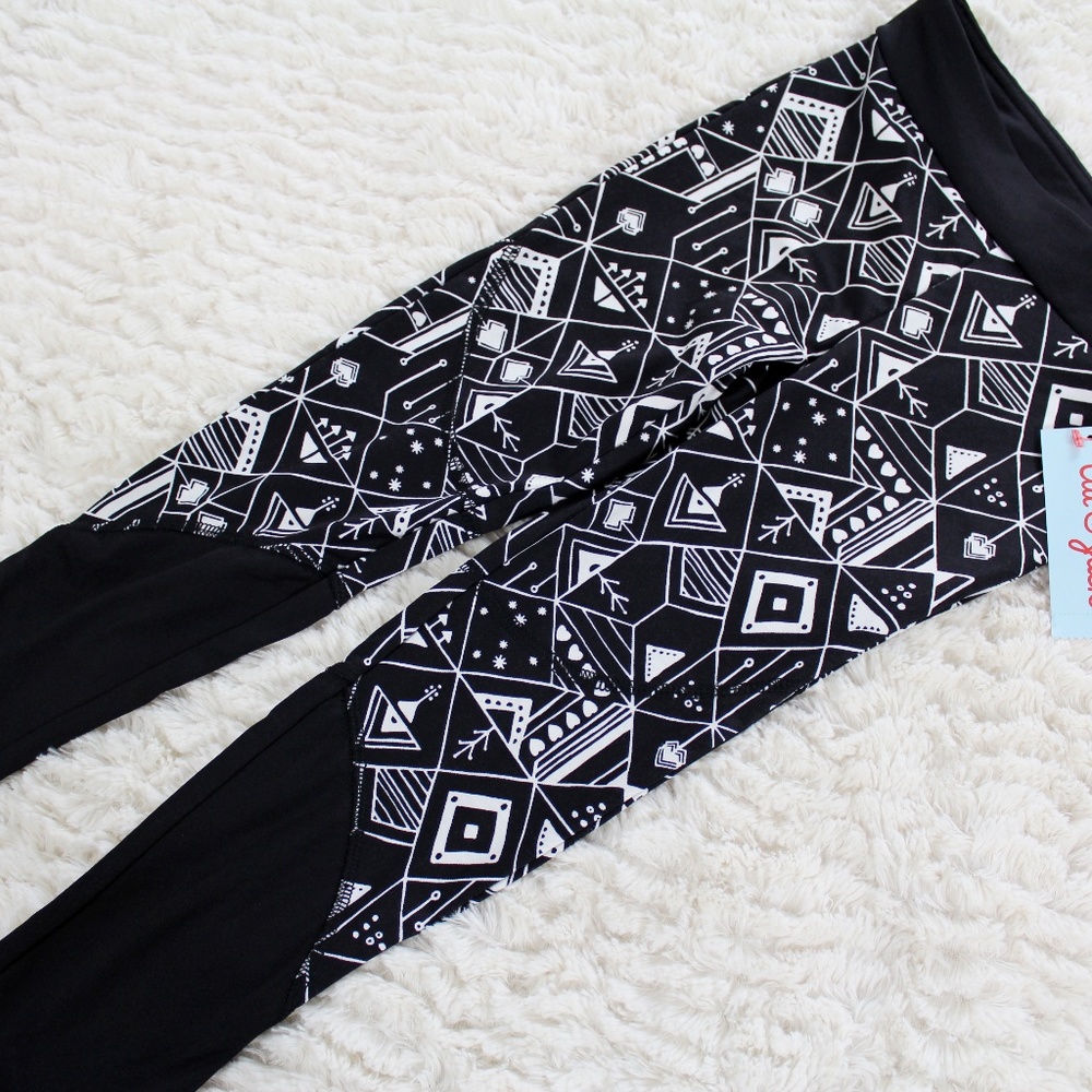 NWT Girls' Sporty Cozy Lined Leggings - Black - XS